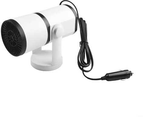 Zilimontt Calentador de coche con modo de aire frío, ventilador de calefacción DC 12 V, desempañador, desempañador, antivaho portátil, 12 V, 150 W, ventilador eléctrico portátil para descongelar