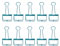 Blau, 19mm/0.75in, 10Stück Skelett Binder Clips, hohle Metall Draht Foldback Binder Clips für Planer, Journal, Notebook, große Papierklammern, Büro, Haus, Schule