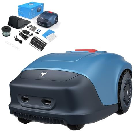FJYAWEN Robot Tagliaerba Intelligente 1000 M², Robot Tagliaerba Senza Fili, Aree Intuitive, Antiurto, Antipioggia, Antifurto, Evitamento Ostacoli Intelligente