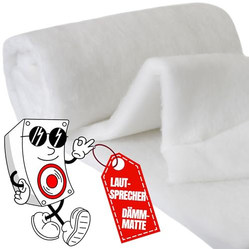 Lautsprecher Dämmung 100x160cm (4cm dick) 400g/m² Dämmwatte Akustik Vlies Dämmmatte Sound Absorber Dämmwolle Akustikvlies Schallabsorber