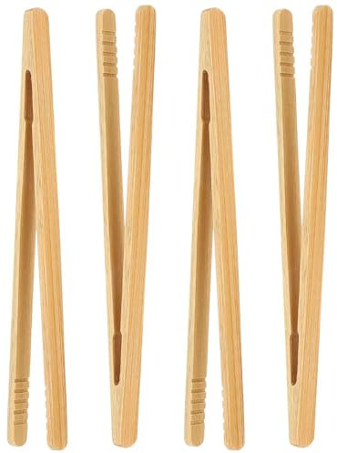 Pinza de Tostadas,3 PCS Pinzas de Bambú Reutilizables para Cocina Pinzas de Madera Multiusos para Asar Tostadora Pan Fruta y Pepinillos Utensilios de Cocina Seguros y Duraderos