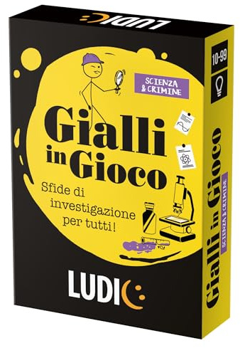 Ludic - Gialli in Gioco Scienza & Crimine - Sfide di Investigazione per Tutti! | Gioco Di Società Formato Viaggio, Gioco di Carte Investigativo, Gioco Società 10–99 Anni, Idea Regalo Divertente