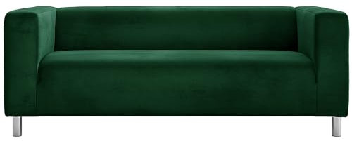 Cosy Burrows Klippan Ersatz-Sofabezug für 2-Sitzer aus Samtstoff, Loveseat-Bezug, maßgefertigter Bezug für IKEA KLIPPAN 2-Sitzer (180 cm) Sofa (Flaschengrün)