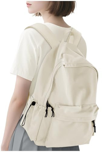 hapfoxx Schulrucksack Teenager Mädchen Schultasche Rucksäcke Schule Mädchen Schultaschen Freizeitrucksack School Backpack Girls Teenager Casual Daypacks Damen Laptop Backpack College Bookbag,Beige