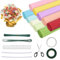 XINGNA 10 Rollen Krepppapier Bunt, 25x250cm Krepppapier, 10 Farben Krepppapier Pastell, Crepe Papier mit Blumendraht & Floristenband, Floristenkrepp für Herstellung von DIY Blumenpapier-Handwerk