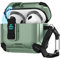 Byerconn Compatibile con custodia AirPods 3, chiusura magnetica automatica con supporto per telefono, protezione completa contro le cadute, design con interruttore automatico a scatto, verde