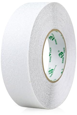 BOMEI PACK Nastro Adesivo Antiscivolo, Nastro Antiscivolo, Nastro Adesivo di Sicurezza Forte per Interni ed Esterni, 1 Rotoli Nero e Giallo 50mm×20m (trasparente)