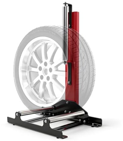 YUZINO Felgenständer mit Rollen, 3-Rollen-Design & Höhenverstellung Reifenständer aus Stahl - Detailing Wheel Cleaning Ständer für Reinigung Polieren und Wartung von Rädern