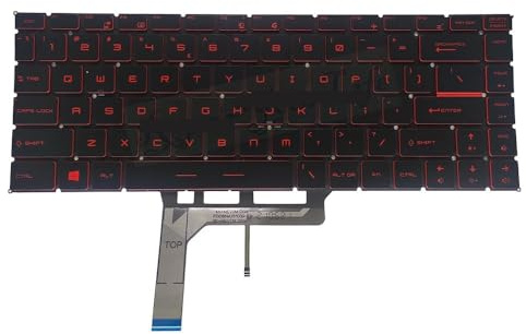 ZHXOZYF US/UI Backlit Keyboard For MSI GF63 8RC 8RD MS-16R1 MS-16R4 GF65 for Thin 9SD 9SE 10SD 10SE MS-16W1 Laptop Keyboards(UI Red Light)