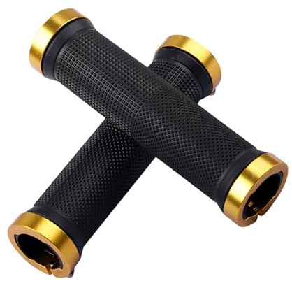 Fahrradgriffe Fahrradgriffe Fahrradlenkergriffe Gummi rutschfeste beidseitige Verriegelung(Gold)