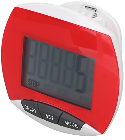 TOPINCN Walking Pedometer Portable Distance Calorie Step Counter with Clamp/Holder for Men Women Tracking Fitness Goals (Red)