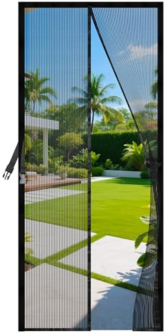 JANORS Moustiquaire Porte Fenetre 90x200cm Maille en Acier Inoxydable | Rideau Moustiquaire Magnétique ,Sans Perçage, Bande Adhésive et Des Clous Sont Incluse,Idéale pour Balcons