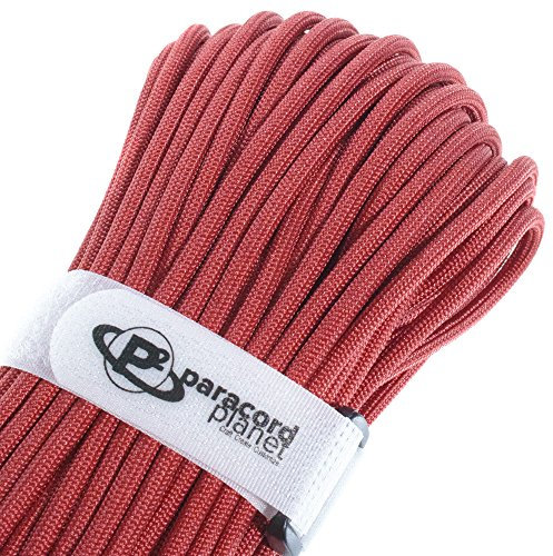 Kit de survie militaire Corde de parachute tests de paracorde 103 continu 750 + résistance à la traction – Authentic Mil-c-5040-h, Type IV 3/40,6 cm (5 mm) de diamètre 100% nylon corde Cordage, Red