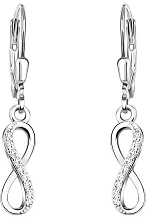 SOFIA MILANI - Damen Ohrringe 925 Silber - mit Zirkonia Steinen - Unendlichkeit Ohrhänger - 20472
