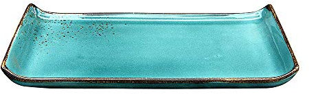 Creatable 20037 BBQ-Platte |Servierplatte | NATURE COLLECTION | Steinzeug | Water - Blau| 33 x 16,5 cm