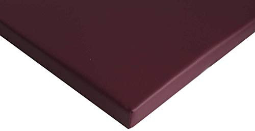 IDEALES hochwertiges Sitzkissen Stuhlkissen Bankkissen für Haus und Garten aus Kunstleder 40 cm x 40 cm (dunkelrot)