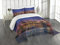 ABAKUHAUS New York Tagesdecke Set, NYC mit Neon, Set mit Kissenbezug Klare Farben, für Einzelbetten 170 x 220 cm, Pink Blue