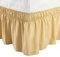 PiccoCasa Jupe de lit en polyester brossé enveloppant trois côtés en tissu élastique à volants anti-poussière facile à installer – avec 38,1 cm de hauteur