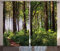 ABAKUHAUS Wald Rustikaler Gardine, Büsche und Thick Trunk, Schlafzimmer Kräuselband Vorhang mit Schlaufen und Haken, 280 x 260 cm, Braun Grün