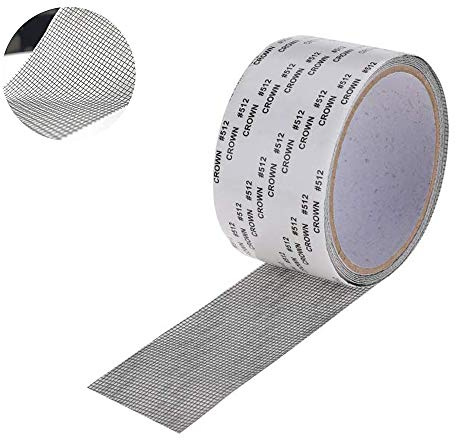 EasyULT Fliegengitter Reparatur Set, Insektenschutz fliegengitter reparatur klebeband, Fiberglas-Fliegengitter Gewebe, 5x 200 cm Reparatur Klebeband für Fenster und Türen (Grau)