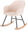 eSituro SRC0030 Schaukelstuhl Relaxstuhl Relaxsessel Schwingstuhl Sessel Wohnzimmerstuhl, Metall-Gestell & Holzbeine, aus Samt, Creme