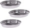 Marzoon 3x silber farbene Oval Schalen 19x14 cm aus Edelstahl 500ml Füllmenge - Stapelbar - Metall Servierschalen für Snacks, Beilagen, Salate & Dessert