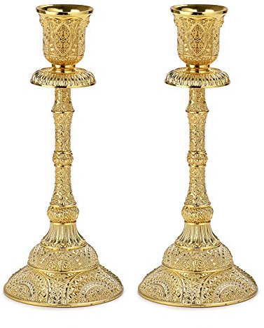SUMTREE 2pcs Candle Tealight Holder Candlesticks for Home Decorate Office Wedding Table Centerpiece Golden