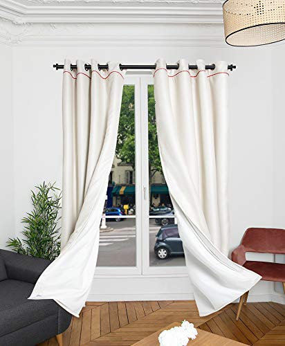 Ridphonic Vorhang, 15 dB, 4 Schichten, schalldämmend, für Tür und Fenster, Verdunkelungsvorhang, thermischer Vorhang, zur Dekoration des Zimmers (135 x 245 cm, Andora beige)