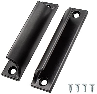 AMONENZ 2 Pezzi Maniglia per Porta Scorrevole, Alluminio Cassetto Curvo Maniglia Pull, Maniglia Nera per Armadietto, Disponibile per Porte Balcone, Porte Scorrevoli, Cassetti