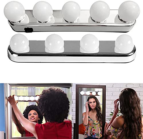 LED Make Up Mirror Lights Kit, Bulbs Vanity Light Lamp Hollywood Dressing Table with Suction-Cup Mounting Perfect for Bathroom or Dressing Table, White (4PCS Bulbs)