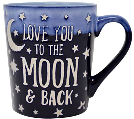 Boston Warehouse Love You to The Moon and Back Mug, 1 Count (Pack of 1), Blue