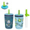 Zak Designs Campout and Camping Kelso Tumbler Set, Leak-Proof Screw-On Lid with Straw, Bundle for Kids Includes Plastic and Stainless Steel Cups with Bonus Sipper, 3pc Set, Non-BPA,15 fl oz