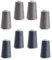 BIG-SAM 8 Konen Set Overlockgarn (2 Farben Set) je 2743,2 m Lauflänge NE 40/2 aus 100% Polyester (Grau & Eisengrau)