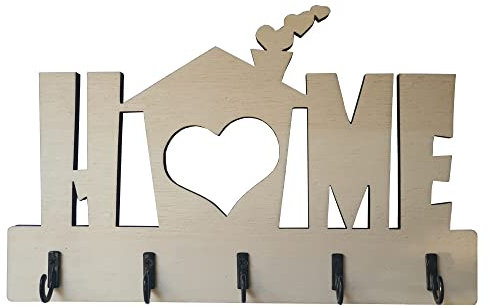 Stileitaliano appendichiavi da muro color legno personalizzato home casetta cuore portachiavi personalizzabile da parete in legno naturale porta chiavi