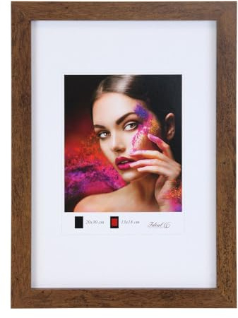 IDEAL TREND Holz Bilderrahmen Lifestyle Plexi Foto Rahmen Collage Wanddeko Poster HR-25: Farbe: Braun | Format: 40x50