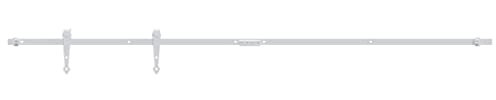 vidaXL Kitini Puerta Corredera Guías con Carril Herrajes Percha Rodillo Sistema Mecanismo para Granero Decoración Acero Carbono Blanca