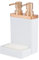 bremermann Sink Organizer with Dual Dish Liquid Dispenser and Sponge Holder (White/Rose Gold)