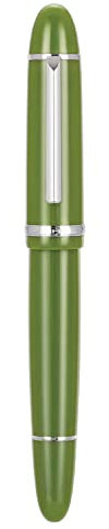 Jinhao X159 Avocado Green Acrylic Fountain Pen Silver Trim, Large #8 Fine Nib Office Pen Calligraphy Writing