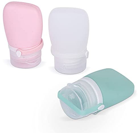 NiCoLa Travel Bottle Set Mini Cosmetic Silicone Travel Bottles, 3 PCS 30ml Leak Proof Travel Bottles for Shampoo Conditioner Lotion Toiletries