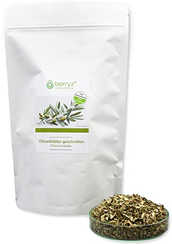 Thé aux feuilles d'olivier coupées | Feuilles d'olive coupées | Tisane à feuilles d'olivier en vrac | Pour thé, cosmétique, extrait de feuille d'olivier 100 % végétalien