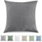 TOCOMOA Kissenbezug 45x45 cm 2er Set - 100% Gewaschene Baumwolle Kissenbezüge Oeko-TEX Zertifiziert, Leinenoptik und Atmungsaktiv Kissenhülle, Dunkelgrau Kopfkissenbezug mit Reißverschluss