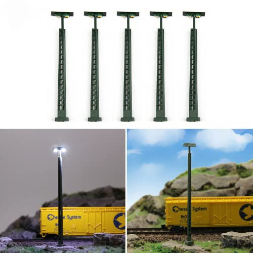 ZYWUOY 15 STK. Model Eisenbahn Beleuchtung 1:160 N-Gauge-Licht-Layout Modelleisenbahn-Lichter Gittermast-LED-Licht Modell LED Leuchte Lampen Modelleinsenbahn Bonsai-Dekorationen, 3 V