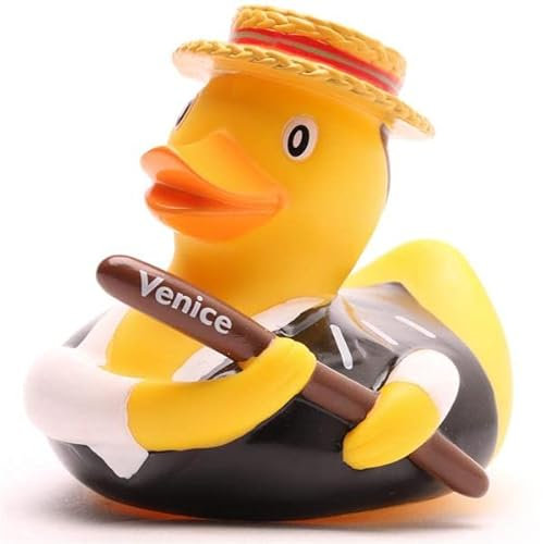 Duckshop I Badeente Gondolier Venice I Quietscheente Venedig I Quietscheentchen L: 10 cm I Geschenk Reise-Fans I Präsent Italien-Urlauber I Für Sammler