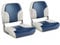 GYMAX 2er Set Bootssitz Klappbar & Gepolstert Bootsstuhl Steuerstuhl 41 x 49 x 47 cm Klappsitz für Boote (Blau-beigegrau)