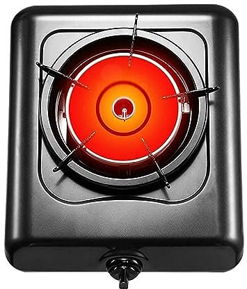 SaCLi fornello a Gas Gas campeggioFornello a Gas Portatile a infrarossi Fornello a Gas in Acciaio Inox 1 Fuoco Wok(Color:a,Size:LPG)