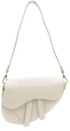 JUMISEE Frauen Trendy Sattel Umhängetasche Weiches Leder Clutch Geldbörse Unterarm Handtasche Crossbody Tasche, Beige, Einheitsgröße