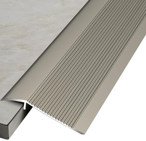 SAGIDAR Bodenübergangsstreifen Breite 10cm, Übergangsprofil Laminat, Abdeckleisten Für Fußböden Wasserdicht, Höhenunterschied 1.5cm-4.5cm, Bodenkanten-Zierstreifen, Schwellenrampe Aluminium