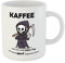 Tassensachen Lustige Tasse mit Spruch - Weil man nicht jeden Tag mit einem Mord beginnen kann - Kaffeetasse aus Keramik in Weiß - ca. 330 ml spülmaschinengeeignet - Geschenk für Büro & Arbeit