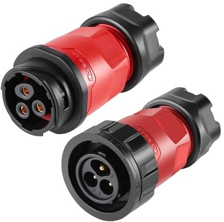 CNLINKO YM-20 3 PIN Industrial Waterproof Connector,IP68 Circular Connector,PBT Plastic Shell Quick Plug Aviation Connector M20 Male Plug and Female Plug (3 PIN)
