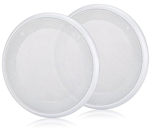 MACHSWON 2PCS 8in Surface Mount Speaker Grill Mesh Round Speaker Grille Woofer White Ceiling Speaker Covers, Car Speaker Grill Cover Guard Protector Replacement Round Metal Grills